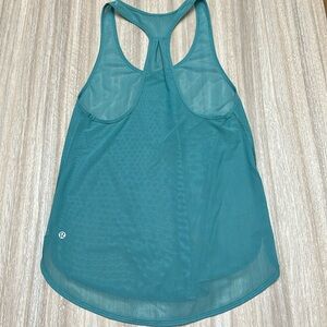 Lululemon sheer racer back tank top size 6-8 teal color